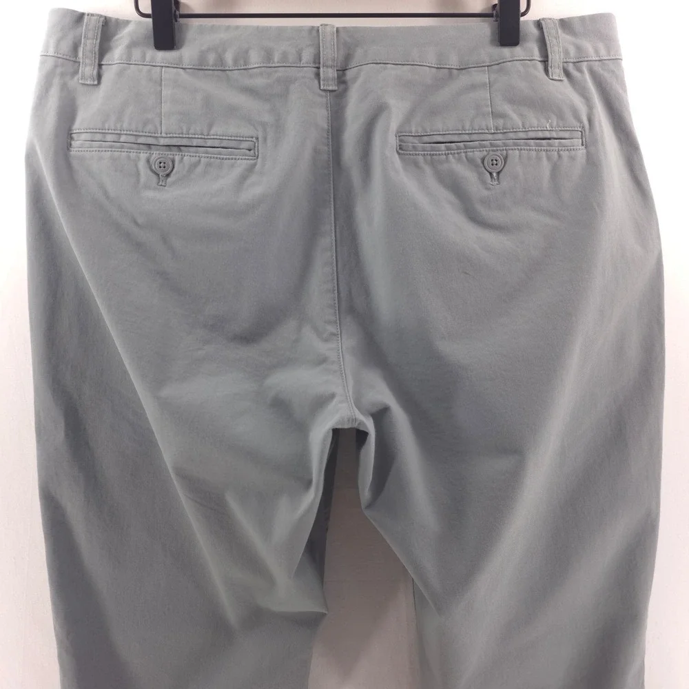 Bonobos Mens Chino Pants 38x29 Grey Slim Straight‎ Cotton Twill Trousers